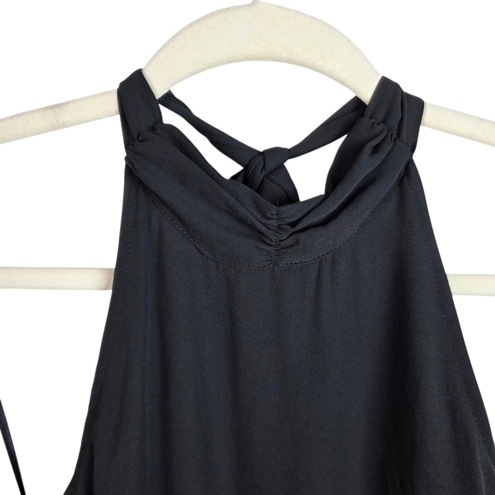 A New Day Halter Midi Dress Womens Small Black Excellent Tie Back Sleeveless